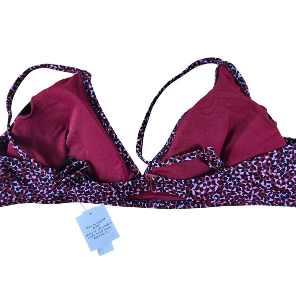 Women's Bikini Top Bundle Pink‎ Leopard & Brown Triangle Halter Swim Tops XL